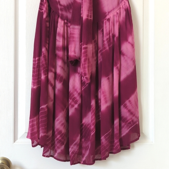 Lucky Brand Y2K Vintage Tie Dyed Silk Strapless A-Line Mini Wrap Dress Purple S - Picture 12 of 12
